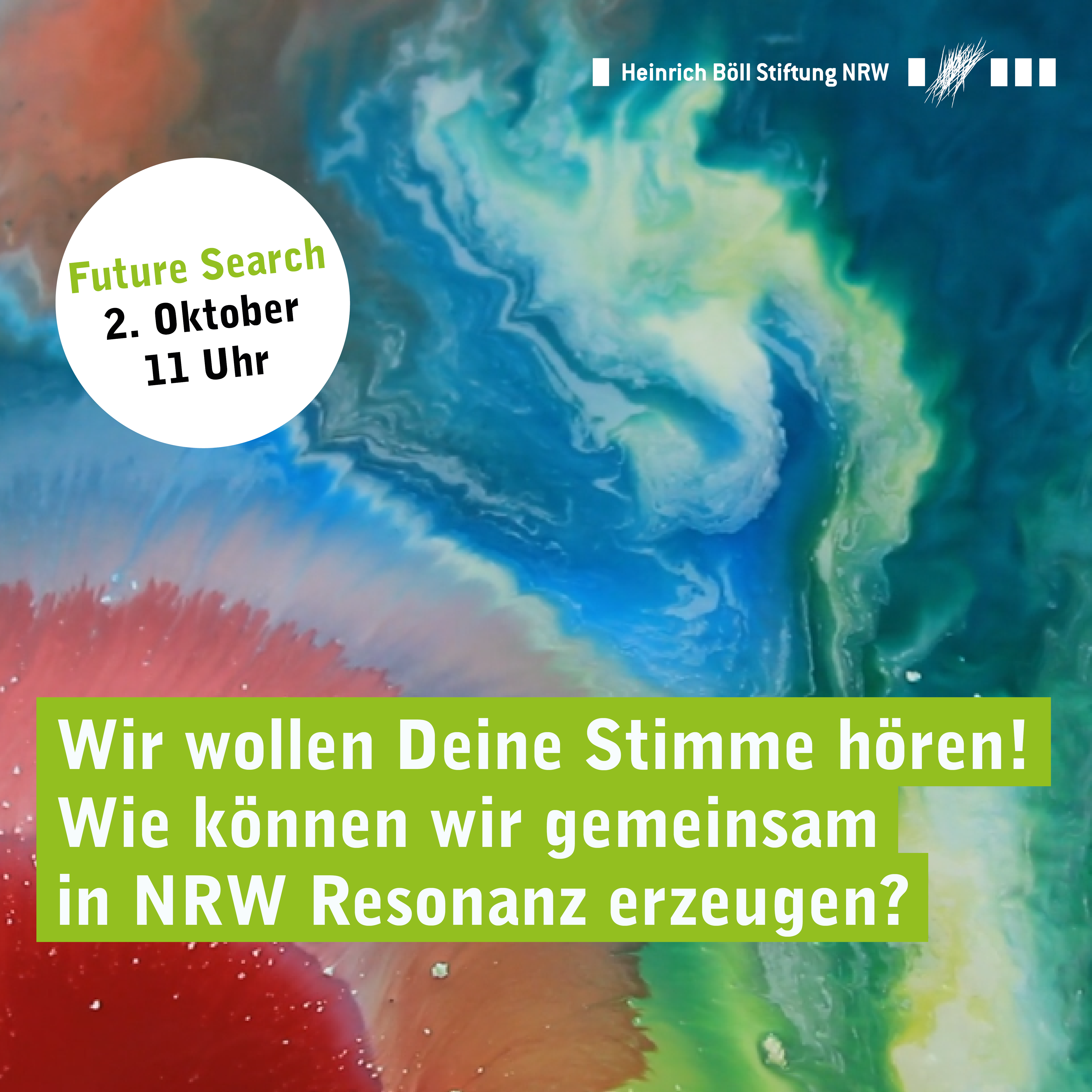 Ein buntes Werbebild für die Future Search Veranstaltung