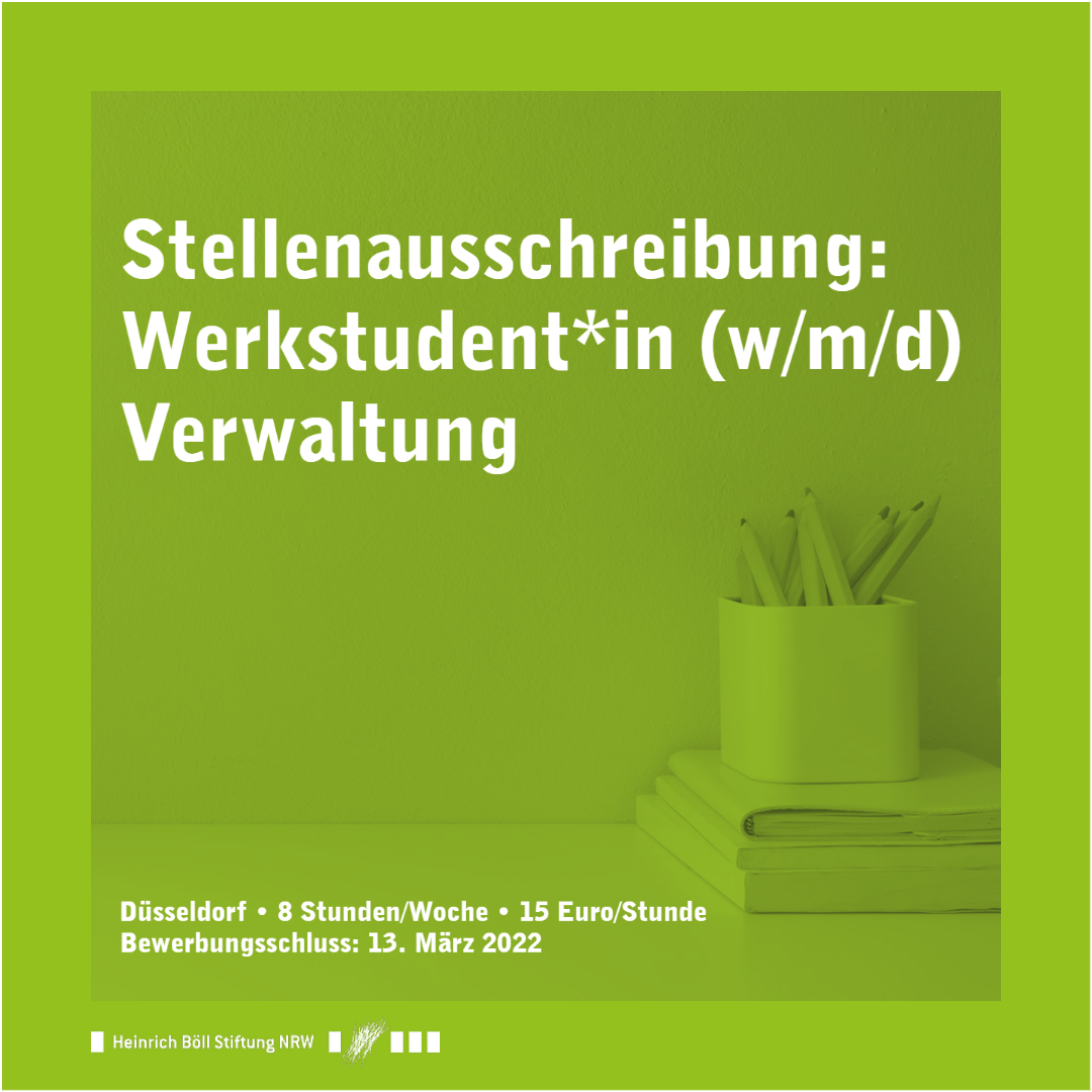 Stellenausschreibung: Werkstudent*in (m/w/d) Verwaltung 
