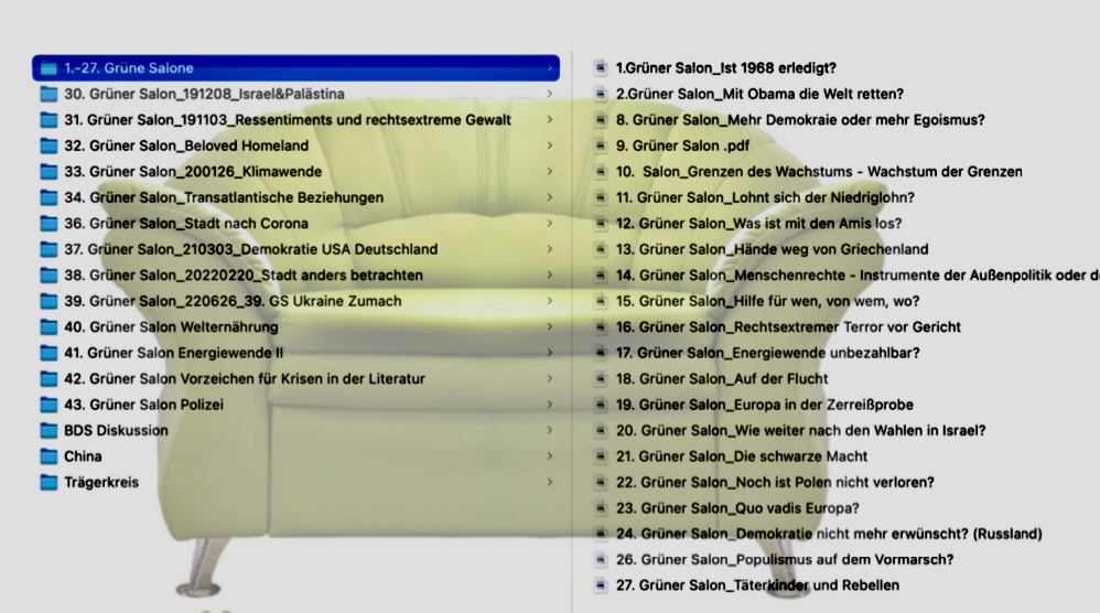 Eine Übersicht aller bisher stattgefundenen Grünen Salons Bielefeld