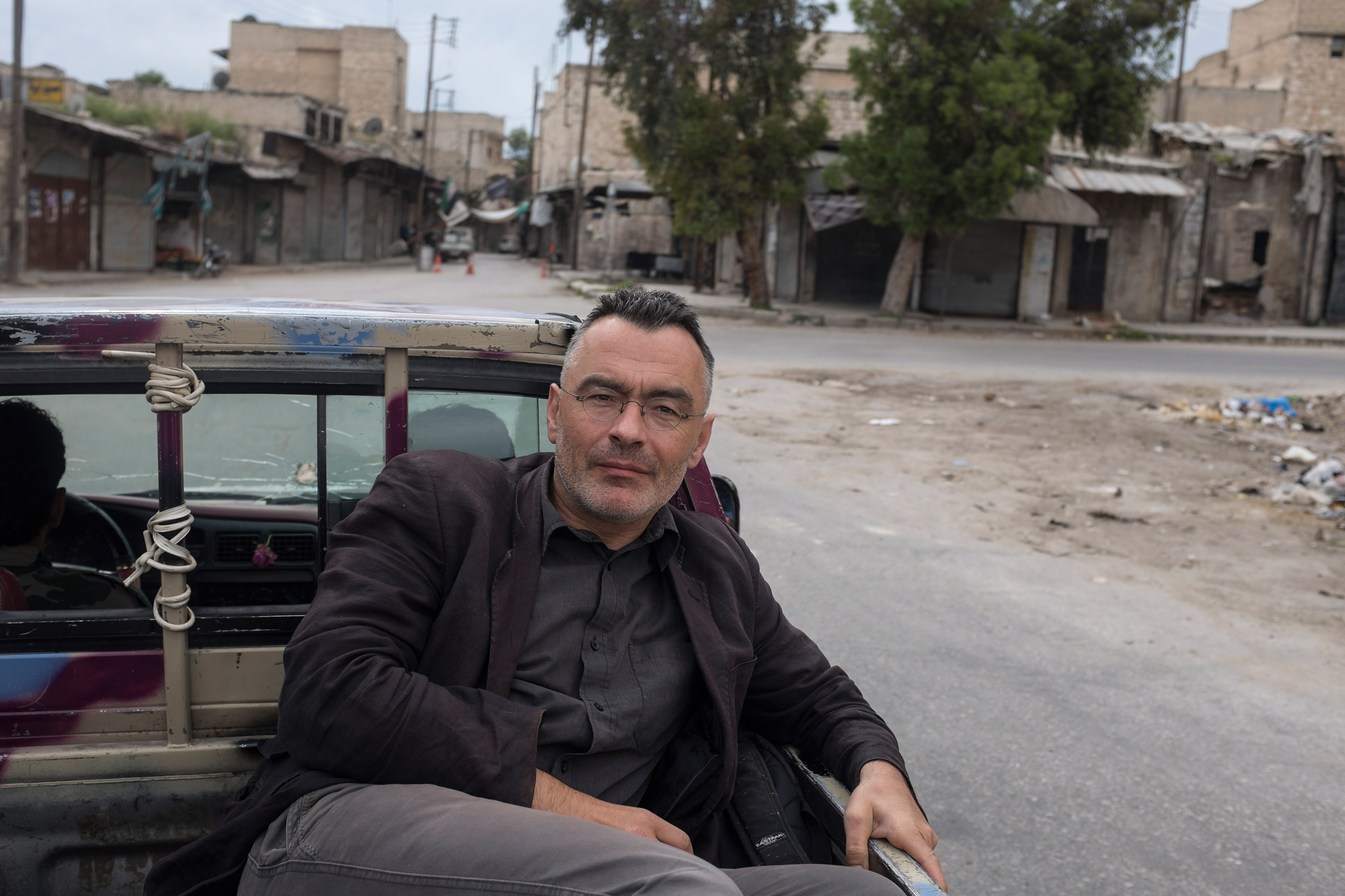 Christoph Reuter im Pick-Up in Aleppo Christoph Reuter im Pick-Up in Aleppo